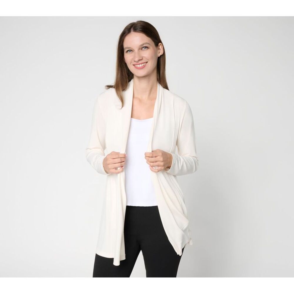 Susan Graver Women's Top Plus Sz Sweater 2X Essentials Liquid Knit White